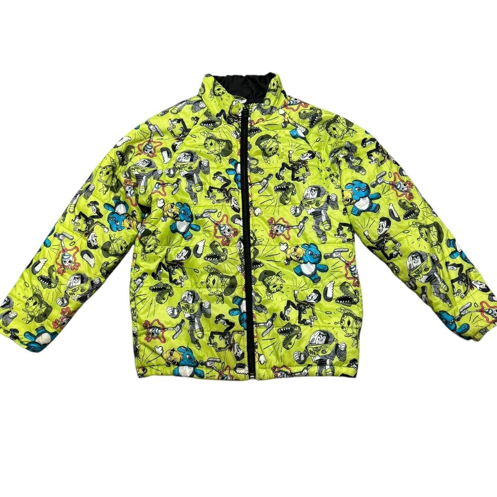 Disney Pixar Toy Story Puffer Jacket Green Youth Size 7/8‎